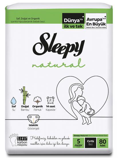 Sleepy Natural 5 Numara 80’li Cırtlı Bebek Bezi
